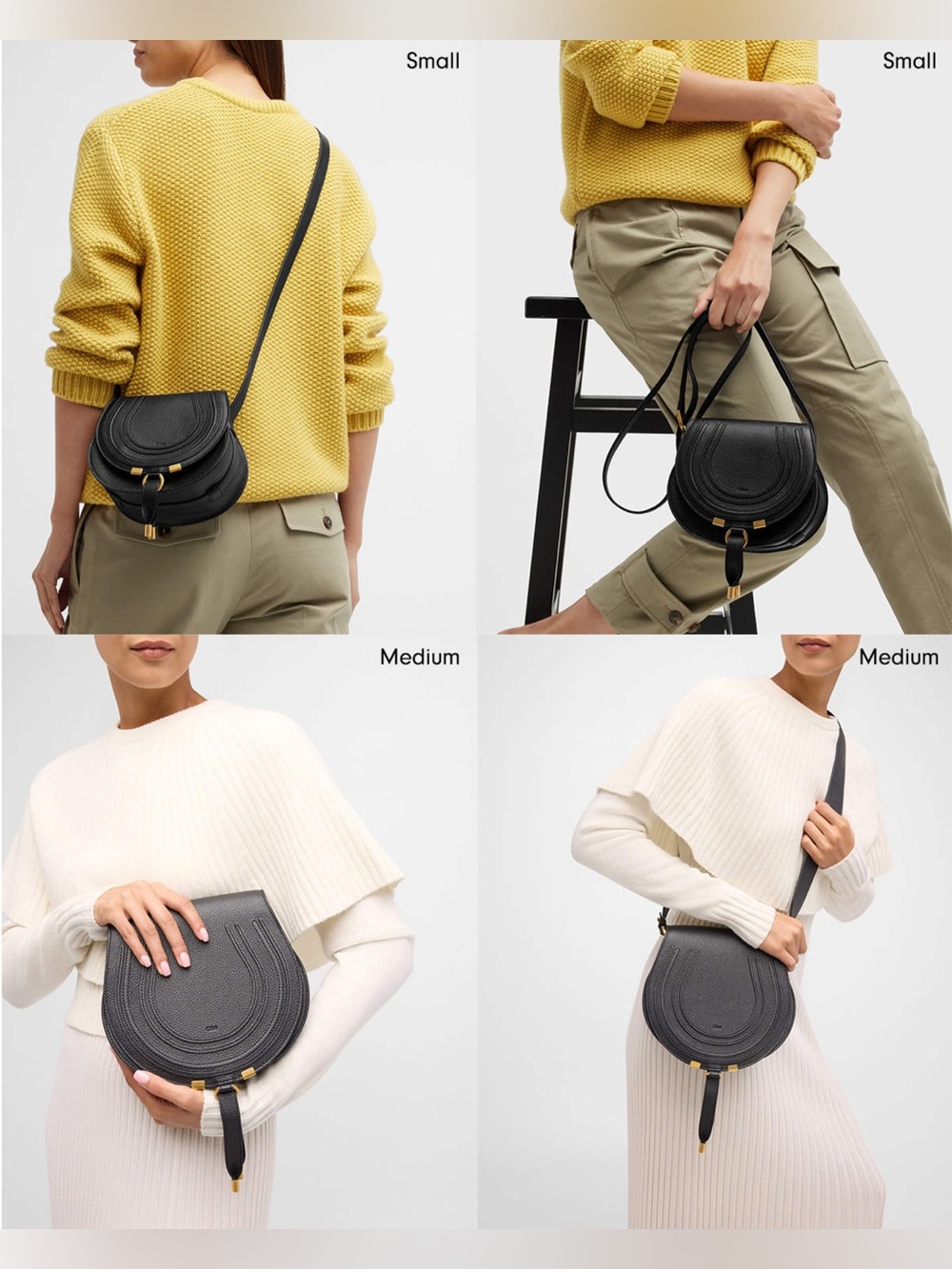 Chloe Small Marcie Saddle Bag in cashmere Gray like new - Picture 12 of 16